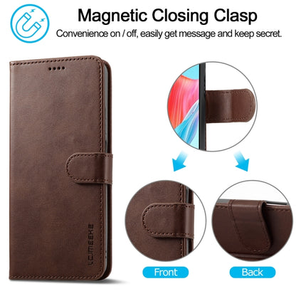 For OPPO Reno8 T 4G LC.IMEEKE Calf Texture Horizontal Flip Leather Case(Brown) - OPPO Cases by LC.IMEEKE | Online Shopping South Africa | PMC Jewellery | Buy Now Pay Later Mobicred