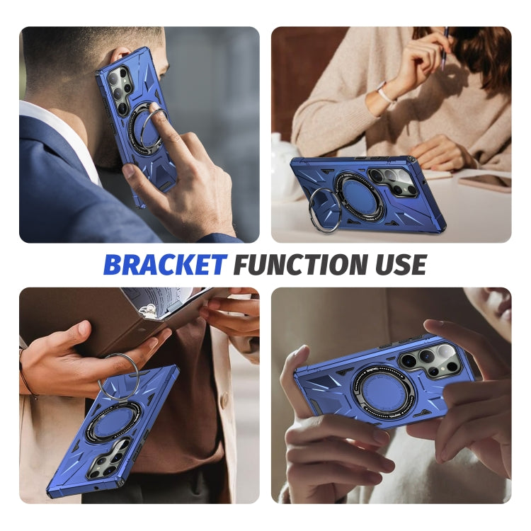 For Samsung Galaxy S23 5G MagSafe Magnetic Shockproof Phone Case with Ring Holder(Navy Blue) - Galaxy S23 5G Cases by PMC TechLife | Online Shopping South Africa | PMC TechLife