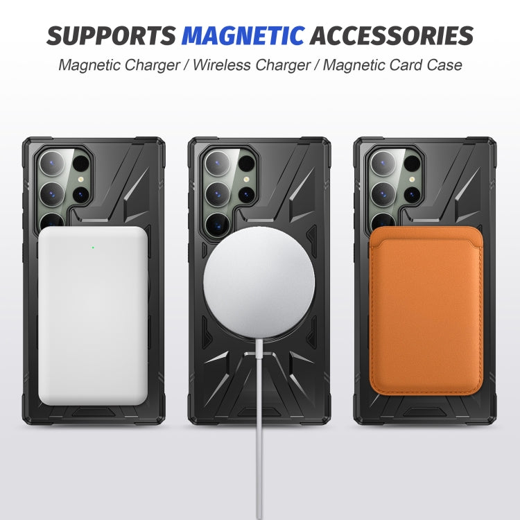 For Samsung Galaxy S23+ 5G MagSafe Magnetic Shockproof Phone Case with Ring Holder(Black) - Galaxy S23+ 5G Cases by PMC Jewellery | Online Shopping South Africa | PMC Jewellery