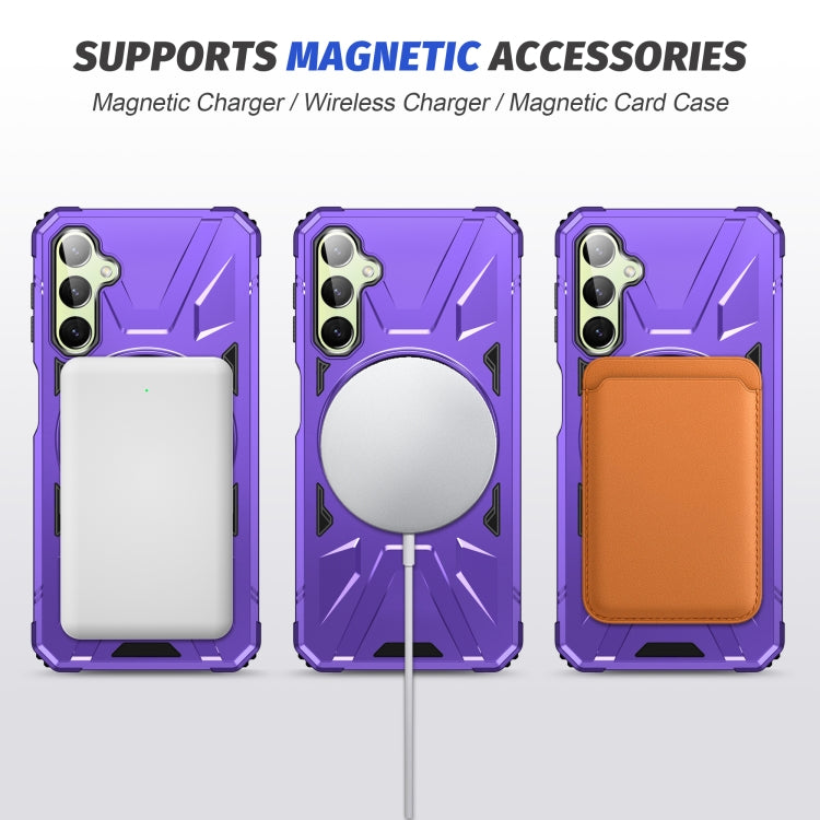 For Samsung Galaxy A54 5G MagSafe Magnetic Shockproof Phone Case with Ring Holder(Purple) - Galaxy Phone Cases by PMC Jewellery | Online Shopping South Africa | PMC Jewellery