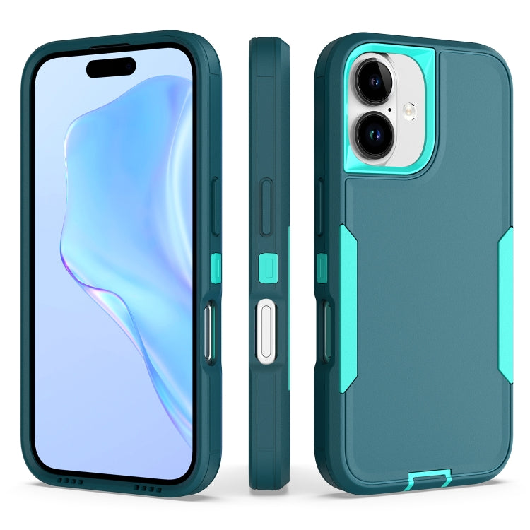 For iPhone 16 2 in 1 Magnetic PC + TPU Phone Case(Blue+Blue Green) - iPhone 16 Cases by PMC Jewellery | Online Shopping South Africa | PMC Jewellery | Buy Now Pay Later Mobicred