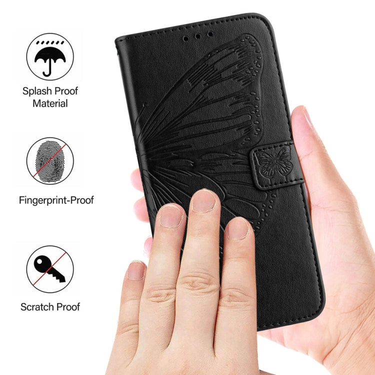 For Huawei Pura 70 Embossed Butterfly Leather Phone Case(Black) - Huawei Cases by PMC Jewellery | Online Shopping South Africa | PMC Jewellery | Buy Now Pay Later Mobicred