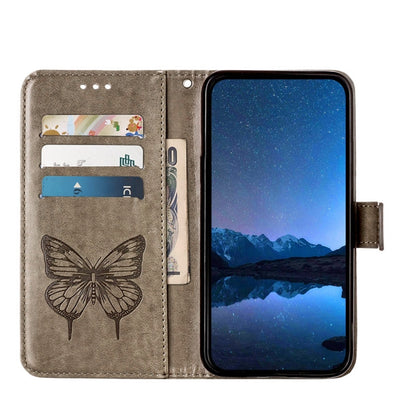 For Huawei Pura 70 Pro Embossed Butterfly Leather Phone Case(Grey) - Huawei Cases by PMC Jewellery | Online Shopping South Africa | PMC Jewellery | Buy Now Pay Later Mobicred