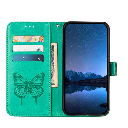 For Honor Magic6 Pro 5G Global Embossed Butterfly Leather Phone Case(Green) - Honor Cases by PMC Jewellery | Online Shopping South Africa | PMC Jewellery | Buy Now Pay Later Mobicred