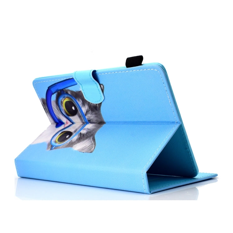 For 10 inch Universal Colored Drawing Stitching Leather Tablet Case(Diving Cat) - 10 - 11 inch by PMC TechLife | Online Shopping South Africa | PMC TechLife | Buy Now Pay Later Mobicred