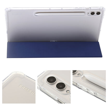 For Samsung Galaxy Tab S9 3-Fold Clear Acrylic Leather Tablet Case(Dark Blue) - Galaxy Tab S9 Cases by PMC Jewellery | Online Shopping South Africa | PMC Jewellery | Buy Now Pay Later Mobicred