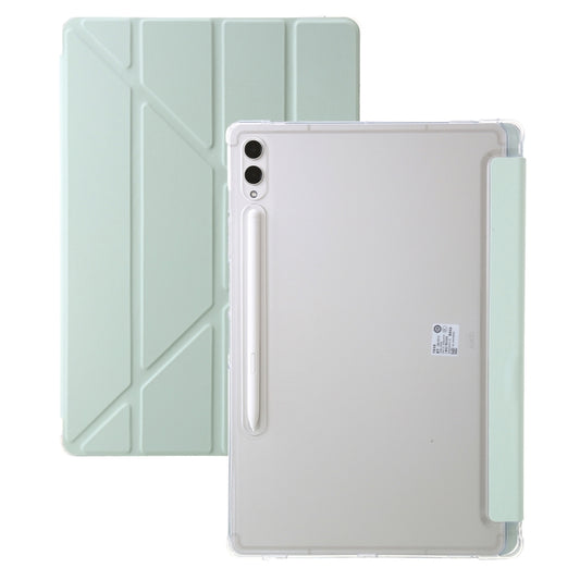 For Samsung Galaxy Tab S9 Clear Acrylic Deformation Leather Tablet Case(Green) - Galaxy Tab S9 Cases by PMC Jewellery | Online Shopping South Africa | PMC Jewellery | Buy Now Pay Later Mobicred