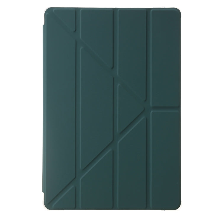 For Samsung Galaxy Tab S9 Clear Acrylic Deformation Leather Tablet Case(Deep Green) - Galaxy Tab S9 Cases by PMC Jewellery | Online Shopping South Africa | PMC Jewellery | Buy Now Pay Later Mobicred