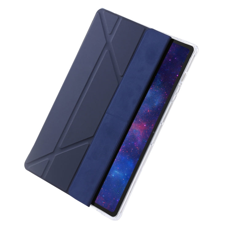 For Samsung Galaxy Tab S10 FE / S9 FE Clear Acrylic Deformation Leather Tablet Case(Dark Blue) - free shipping - PMC TechLife - Order now!