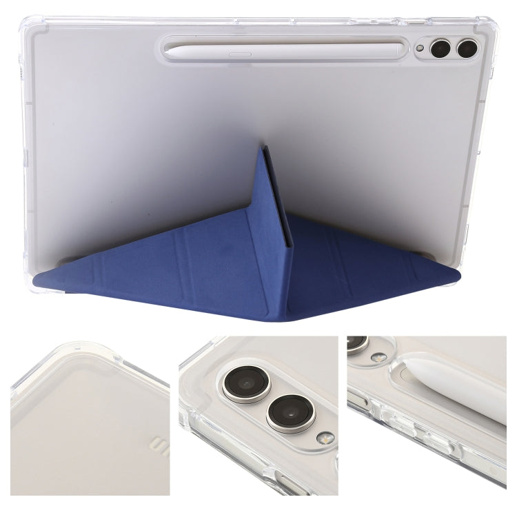 For Samsung Galaxy Tab S10 FE / S9 FE Clear Acrylic Deformation Leather Tablet Case(Dark Blue) - free shipping - PMC TechLife - Order now!