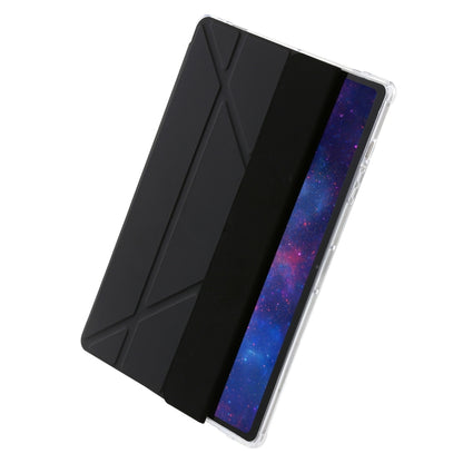 For Samsung Galaxy Tab S9 FE Clear Acrylic Deformation Leather Tablet Case(Black) - Galaxy Tab S9 FE by PMC Jewellery | Online Shopping South Africa | PMC Jewellery