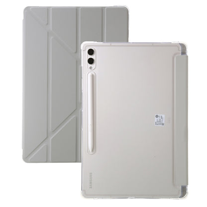 For Samsung Galaxy Tab S9 FE+ Clear Acrylic Deformation Leather Tablet Case(Grey) - Galaxy Tab S9 FE+ by PMC Jewellery | Online Shopping South Africa | PMC Jewellery