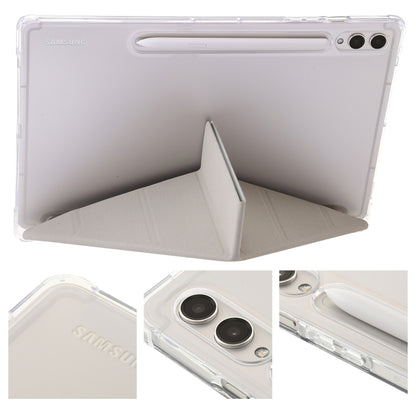 For Samsung Galaxy Tab S9 FE+ Clear Acrylic Deformation Leather Tablet Case(Grey) - Galaxy Tab S9 FE+ by PMC Jewellery | Online Shopping South Africa | PMC Jewellery