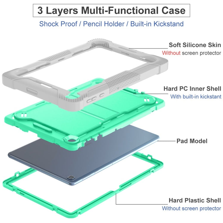 For Honor Pad X8 Shockproof Silicone Hybrid PC Tablet Case with Holder(Mint Green + Grey) - free shipping - PMC TechLife - Order now!