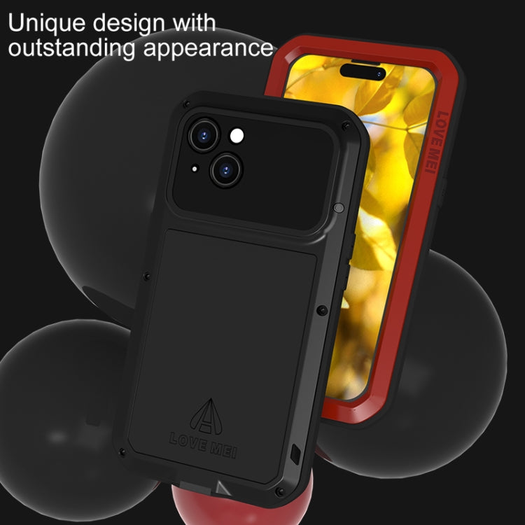 For iPhone 15 LOVE MEI Metal Shockproof Life Waterproof Dustproof Phone Case(Yellow) - iPhone 15 Cases by LOVE MEI | Online Shopping South Africa | PMC TechLife | Buy Now Pay Later Mobicred