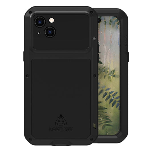 For iPhone 15 Plus LOVE MEI Metal Shockproof Life Waterproof Dustproof Phone Case(Black) - iPhone 15 Plus Cases by LOVE MEI | Online Shopping South Africa | PMC Jewellery