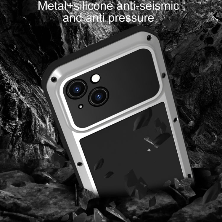 For iPhone 15 Plus LOVE MEI Metal Shockproof Life Waterproof Dustproof Phone Case(White) - iPhone 15 Plus Cases by LOVE MEI | Online Shopping South Africa | PMC Jewellery