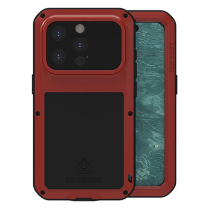 For iPhone 15 Pro LOVE MEI Metal Shockproof Life Waterproof Dustproof Phone Case(Red) - iPhone 15 Pro Cases by LOVE MEI | Online Shopping South Africa | PMC Jewellery | Buy Now Pay Later Mobicred