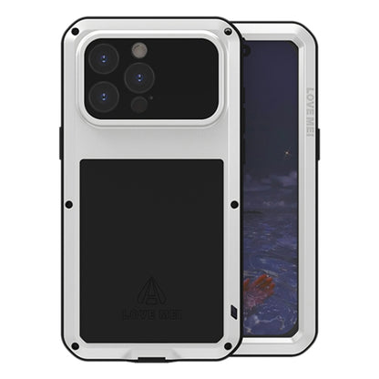 For iPhone 15 Pro Max LOVE MEI Metal Shockproof Life Waterproof Dustproof Phone Case(Silver) - iPhone 15 Pro Max Cases by LOVE MEI | Online Shopping South Africa | PMC Jewellery | Buy Now Pay Later Mobicred