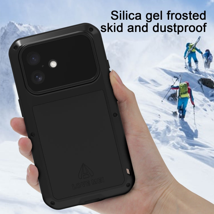 For iPhone 16 LOVE MEI Metal Shockproof Life Waterproof Dustproof Phone Case(Red) - free shipping - PMC Jewellery - Order now!