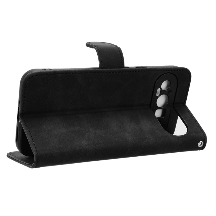 For Google Pixel 9 Pro Skin Feel Magnetic Flip Leather Phone Case(Black) - Google Cases by PMC TechLife | Online Shopping South Africa | PMC TechLife | Buy Now Pay Later Mobicred