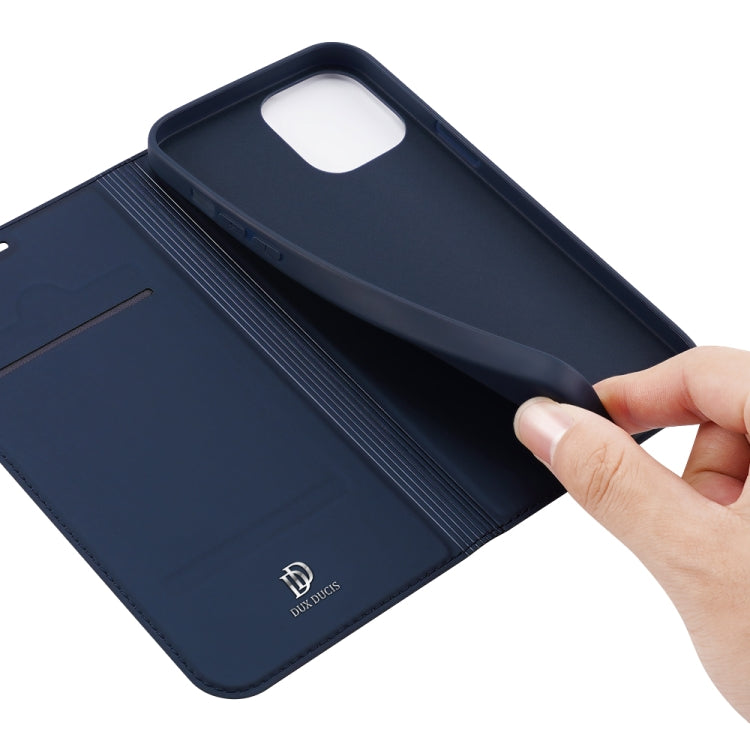 For iPhone 12 / 12 Pro DUX DUCIS Skin Pro Series Horizontal Flip PU + TPU Leather Case, with Holder & Card Slots(Blue) - iPhone 12 / 12 Pro Cases by DUX DUCIS | Online Shopping South Africa | PMC Jewellery | Buy Now Pay Later Mobicred