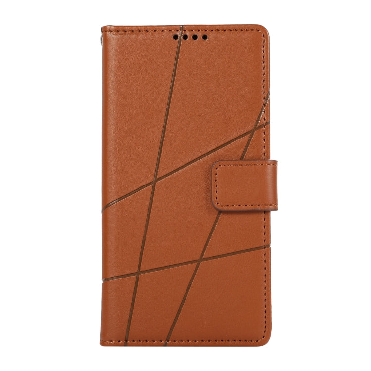 For Xiaomi Redmi Note 12 Pro+ 5G Global PU Genuine Leather Texture Embossed Line Phone Case(Brown) - Xiaomi Cases by PMC TechLife | Online Shopping South Africa | PMC TechLife | Buy Now Pay Later Mobicred