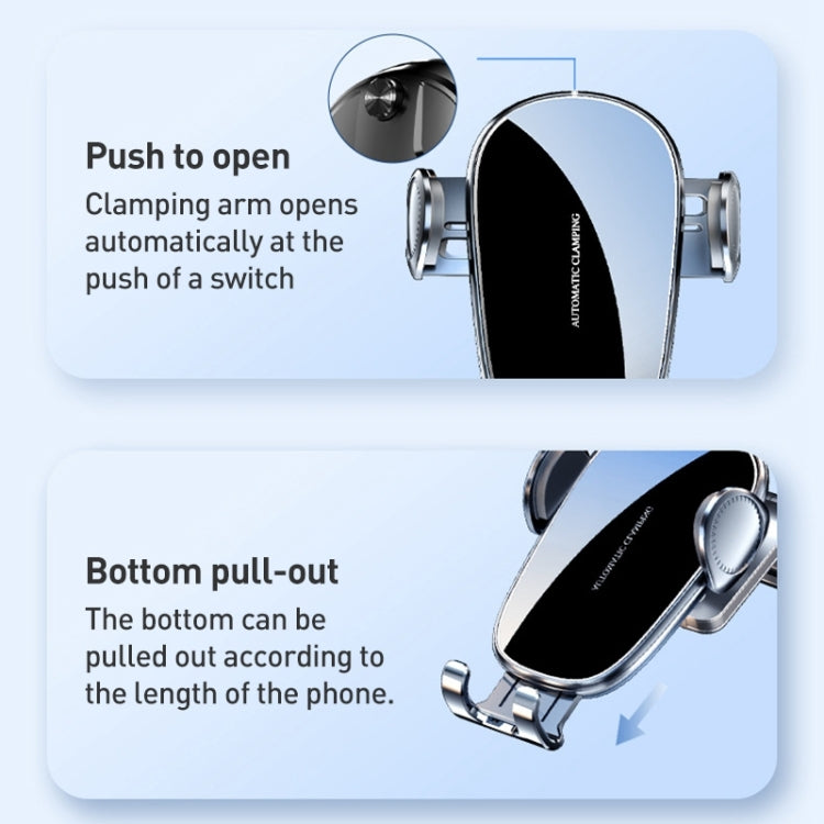 D6 Mechanical Locking Wireless Fast Charging Air Outlet Car Holder, Style:Standard - Wireless Charger Holders by PMC TechLife | Online Shopping South Africa | PMC TechLife | Buy Now Pay Later Mobicred
