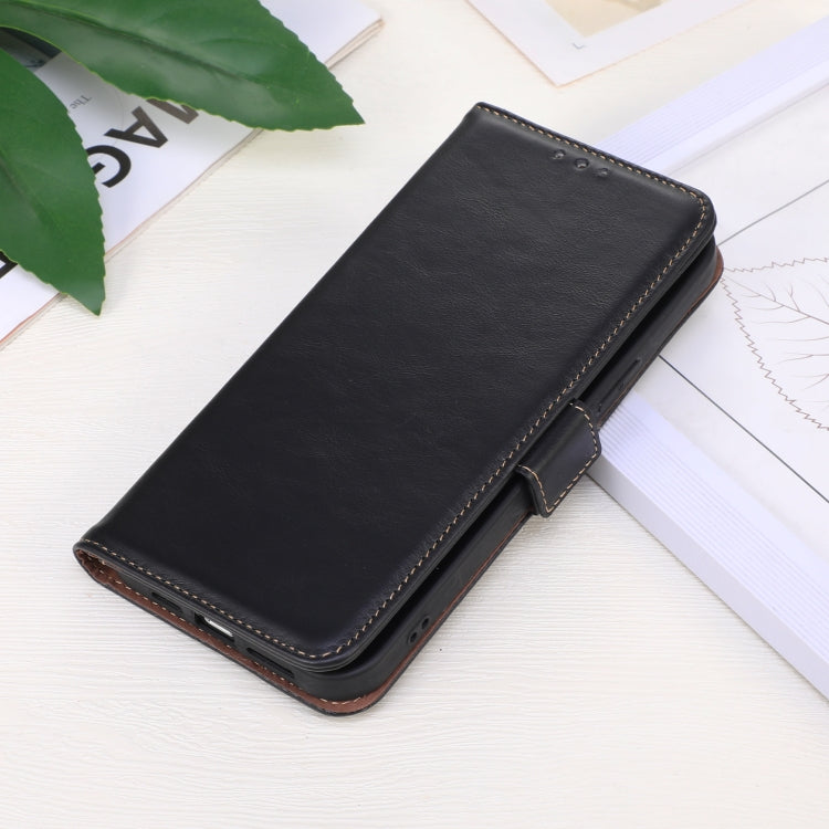 For Xiaomi Redmi A3 Magnetic Crazy Horse Texture Genuine Leather RFID Phone Case(Black) - Xiaomi Cases by PMC TechLife | Online Shopping South Africa | PMC TechLife | Buy Now Pay Later Mobicred