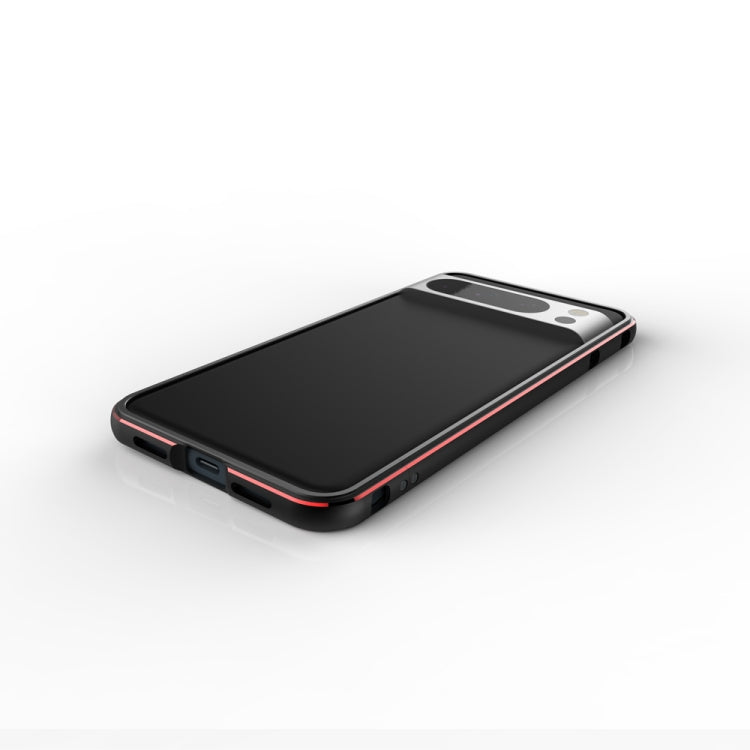For Google Pixel 8 Pro Aurora Series Metal Frame Phone Case(Black Red) - Google Cases by PMC TechLife | Online Shopping South Africa | PMC TechLife | Buy Now Pay Later Mobicred