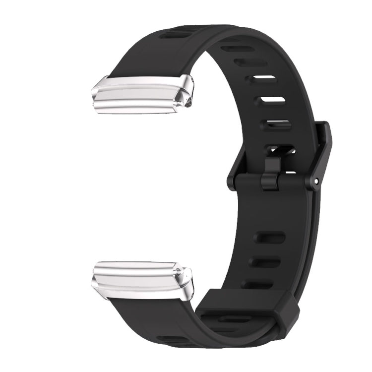 For Redmi Watch 3 Lite / Watch 3 Active Mijobs Flat Hole Breathable TPU Watch Band(Black+Silver) - Watch Bands by MIJOBS | Online Shopping South Africa | PMC Jewellery