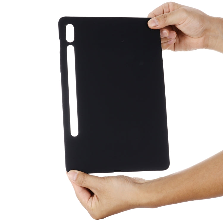 For Samsung Galaxy Tab S9 FE Pure Color Liquid Silicone Shockproof Tablet Case(Black) - Galaxy Tab S9 FE by PMC Jewellery | Online Shopping South Africa | PMC Jewellery | Buy Now Pay Later Mobicred