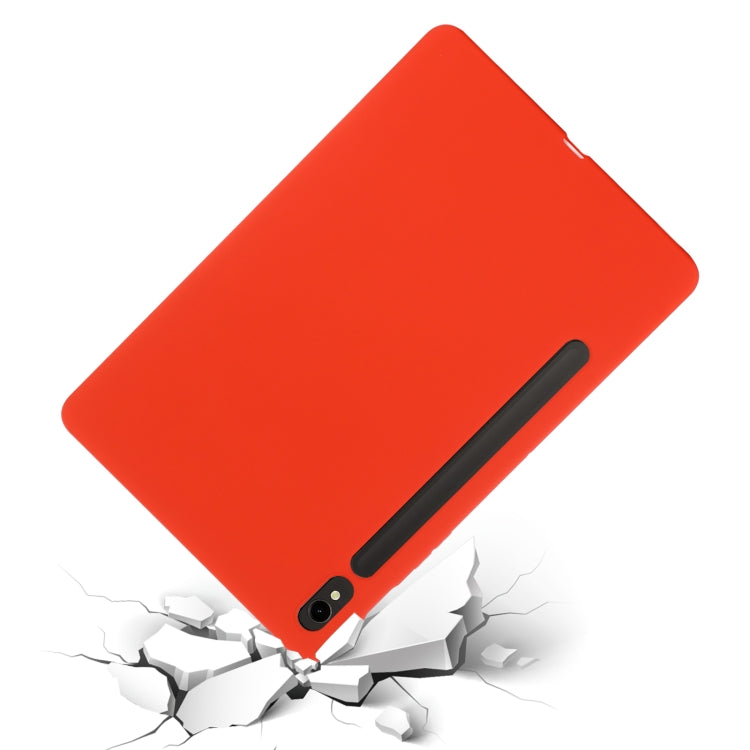 For Samsung Galaxy Tab S9 FE Pure Color Liquid Silicone Shockproof Tablet Case(Red) - free shipping - PMC Jewellery - Order now!