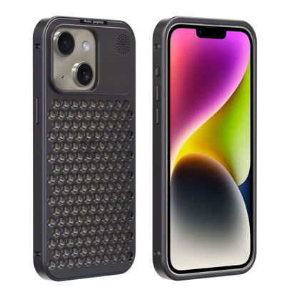 For iPhone 14 R-JUST RJ58 Aromatherapy Metal Cooling Phone Case(Grey) - iPhone 14 Cases by R-JUST | Online Shopping South Africa | PMC Jewellery | Buy Now Pay Later Mobicred