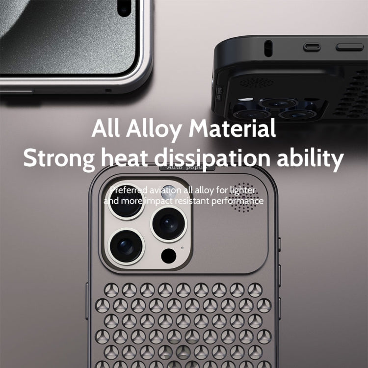 For iPhone 14 Pro Max R-JUST RJ58 Aromatherapy Metal Cooling Phone Case(Black) - iPhone 14 Pro Max Cases by R-JUST | Online Shopping South Africa | PMC Jewellery