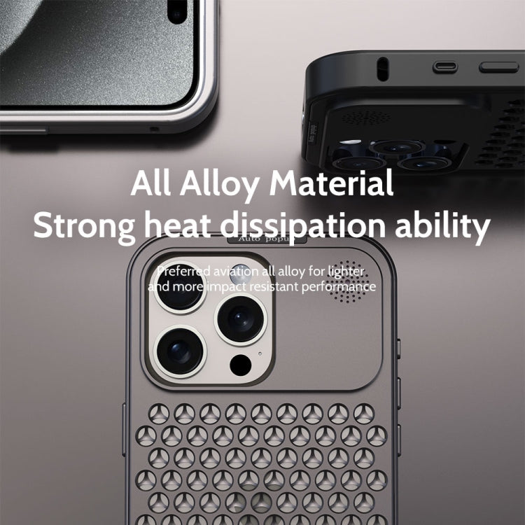For iPhone 12 Pro Max R-JUST RJ58 Aromatherapy Metal Cooling Phone Case(Black) - iPhone 12 Pro Max Cases by R-JUST | Online Shopping South Africa | PMC Jewellery
