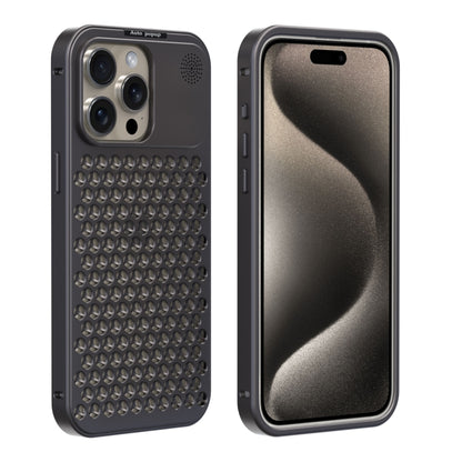 For iPhone 15 Pro Max R-JUST RJ58 Aromatherapy Metal Cooling Phone Case(Grey) - iPhone 15 Pro Max Cases by R-JUST | Online Shopping South Africa | PMC Jewellery