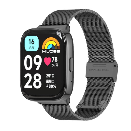 For Redmi Watch 3 Lite / Watch 3 Active Mijobs Milan Buckle Metal Watch Band(Black) - Watch Bands by MIJOBS | Online Shopping South Africa | PMC Jewellery