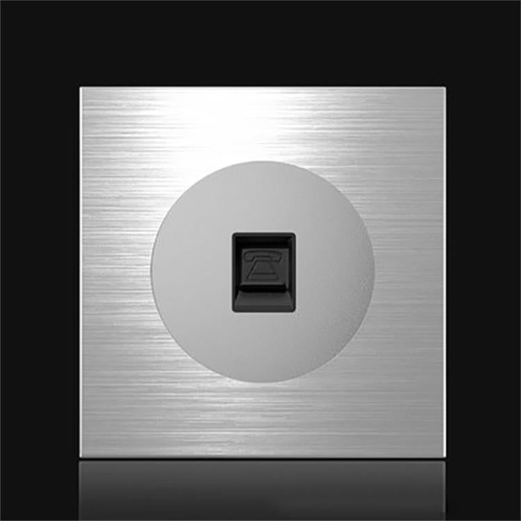86mm Gray Aluminum Wire Drawing LED Switch Panel, Style:Telephone Socket - Switch by PMC TechLife | Online Shopping South Africa | PMC TechLife | Buy Now Pay Later Mobicred