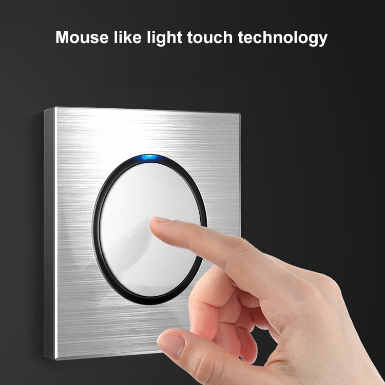 86mm Gray Aluminum Wire Drawing LED Switch Panel, Style:Telephone Socket - Switch by PMC TechLife | Online Shopping South Africa | PMC TechLife | Buy Now Pay Later Mobicred