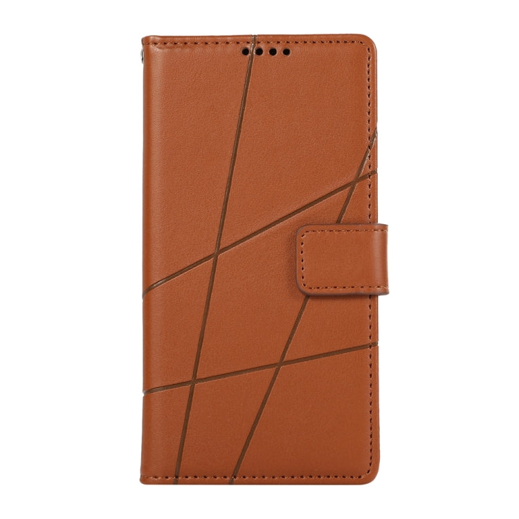 For Google Pixel 9 Pro PU Genuine Leather Texture Embossed Line Phone Case(Brown) - Google Cases by PMC Jewellery | Online Shopping South Africa | PMC Jewellery | Buy Now Pay Later Mobicred