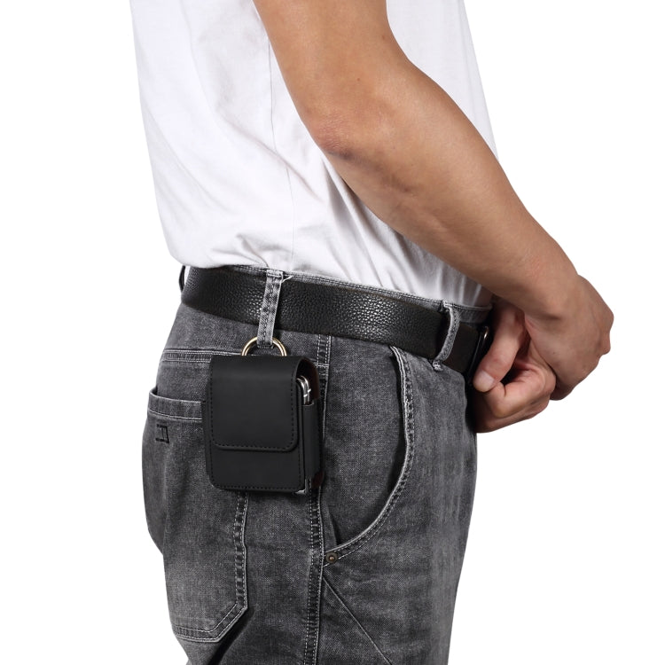 Skin Feel Leather Texture Waist Hanging Phone Case(Black) - Universal Leather Case by PMC TechLife | Online Shopping South Africa | PMC TechLife | Buy Now Pay Later Mobicred