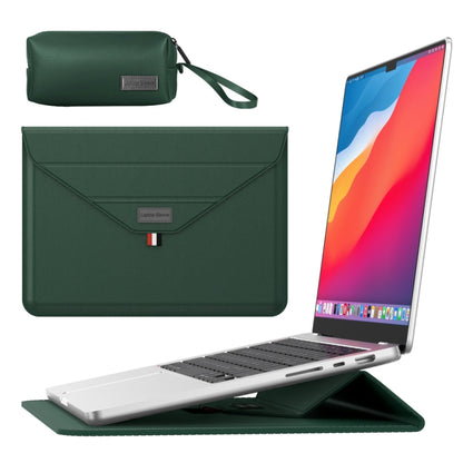 For 15.4/15.6/16.1 inch Envelope Holder Laptop Sleeve Bag with Accessories Bag(Dark Green) - Other by PMC Jewellery | Online Shopping South Africa | PMC Jewellery | Buy Now Pay Later Mobicred