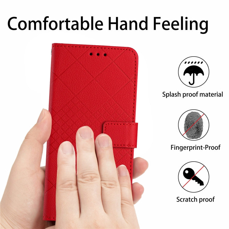 For Google Pixel 9 Pro Rhombic Grid Texture Leather Phone Case(Red) - Google Cases by PMC TechLife | Online Shopping South Africa | PMC TechLife | Buy Now Pay Later Mobicred