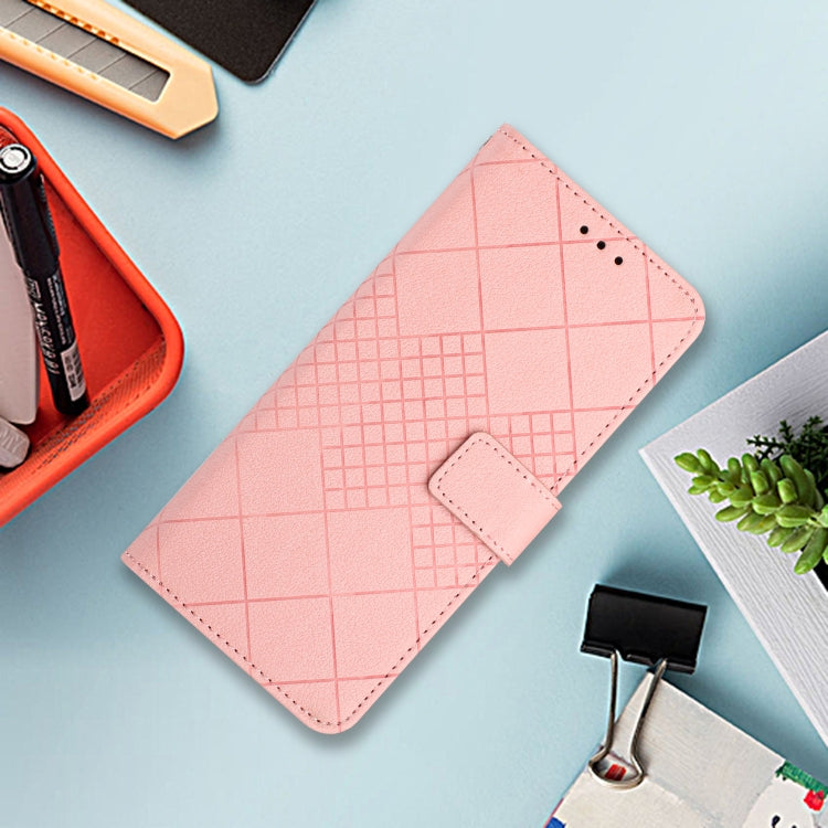 For Google Pixel 9 Pro Rhombic Grid Texture Leather Phone Case(Pink) - Google Cases by PMC TechLife | Online Shopping South Africa | PMC TechLife | Buy Now Pay Later Mobicred