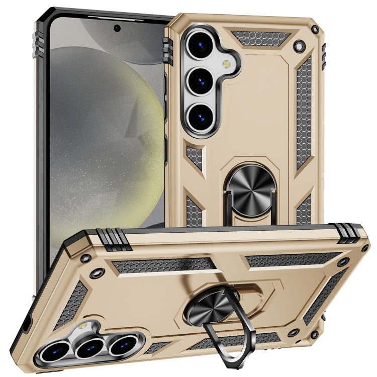 For Samsung Galaxy S25 5G Shockproof TPU + PC Phone Case(Gold) - Galaxy S25 5G Cases by PMC Jewellery | Online Shopping South Africa | PMC Jewellery | Buy Now Pay Later Mobicred