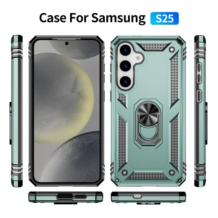 For Samsung Galaxy S25 5G Shockproof TPU + PC Phone Case(Dark Green) - Galaxy S25 5G Cases by PMC Jewellery | Online Shopping South Africa | PMC Jewellery | Buy Now Pay Later Mobicred