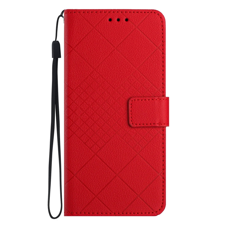 For Motorola Moto G Power 5G 2024 Rhombic Grid Texture Leather Phone Case(Red) - Motorola Cases by PMC Jewellery | Online Shopping South Africa | PMC Jewellery | Buy Now Pay Later Mobicred