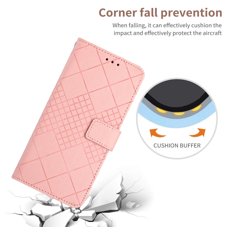 For Motorola Edge 5G 2024 Rhombic Grid Texture Leather Phone Case(Pink) - free shipping - PMC Jewellery - Order now!
