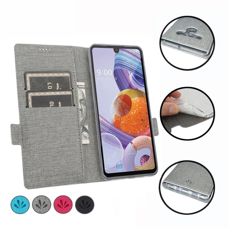 For LG Stylo 6 ViLi Side Button Magnetic Suction Type Shockproof TPU + PU Horizontal Flip Protective Case with Card Slot & Holder & Wallet(Grey) - LG by ViLi | Online Shopping South Africa | PMC Jewellery | Buy Now Pay Later Mobicred